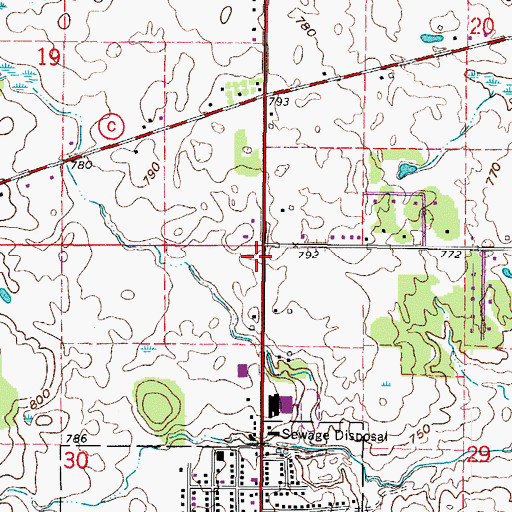 Topographic Map of Trinity Evangelical Lutheran Church, WI