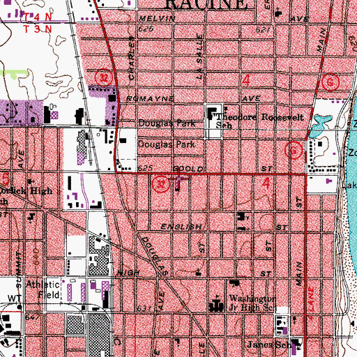 Topographic Map of Trinity Lutheran School, WI