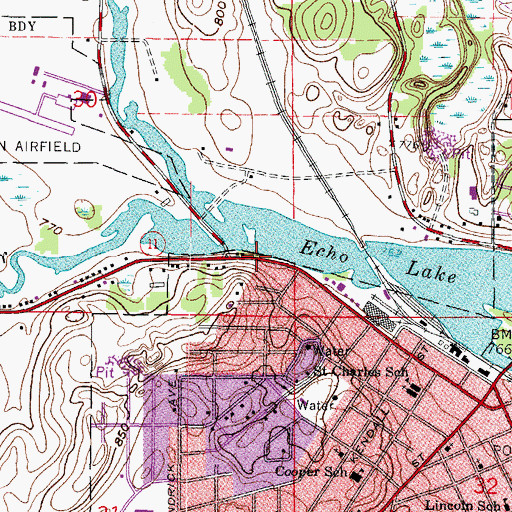 Topographic Map of Wagner Park, WI