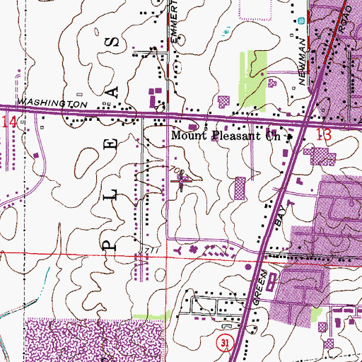 Topographic Map of West Ridge Elementary School, WI