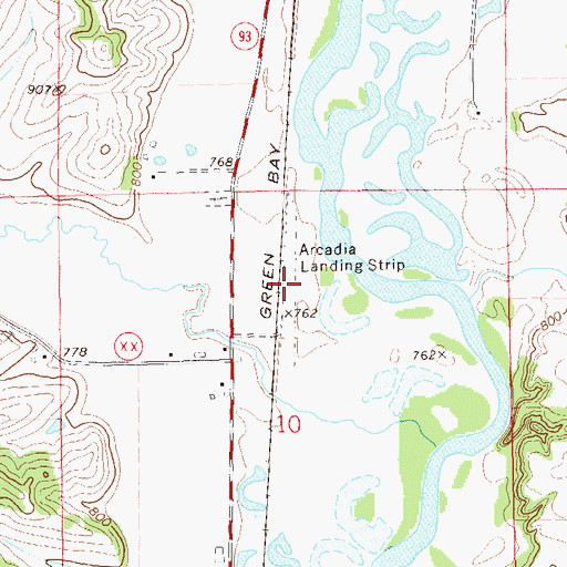 Topographic Map of Arcadia Landing Strip (historical), WI