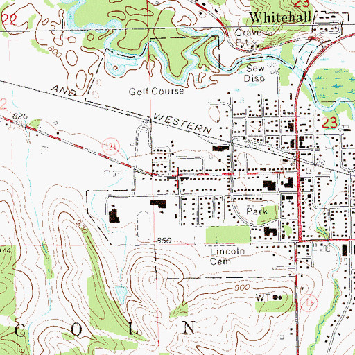 Topographic Map of Assembly of God Church, WI