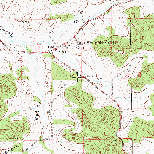 Topographic Map of Bennett Valley School (historical), WI