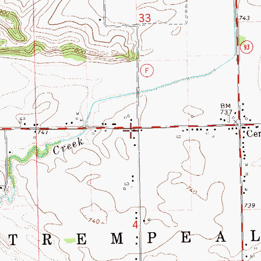 Topographic Map of Centerville School (historical), WI
