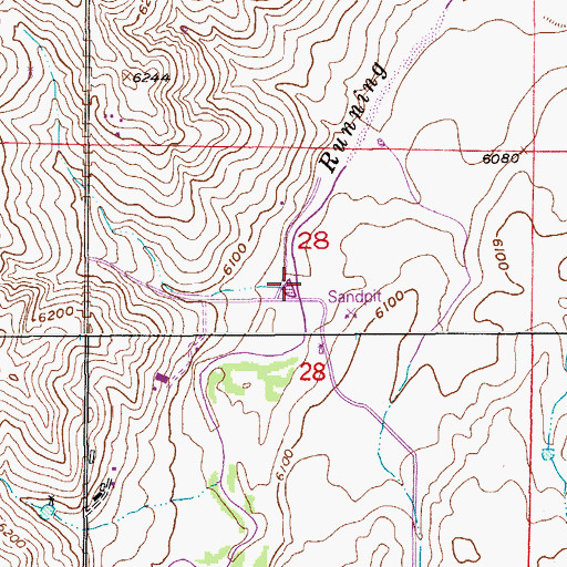 Topographic Map of Running Creek, CO