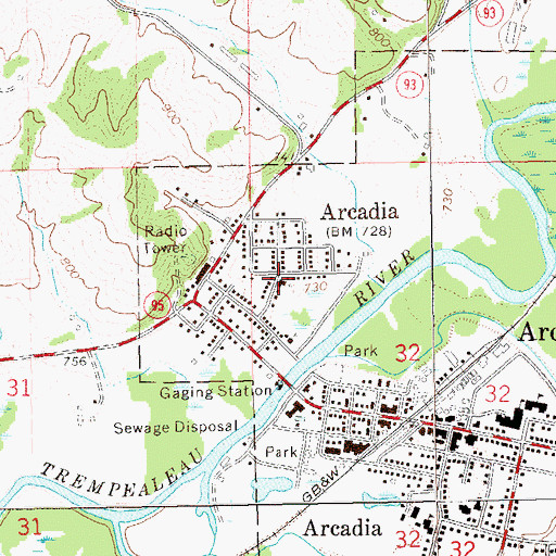 Topographic Map of Christ Lutheran Church, WI