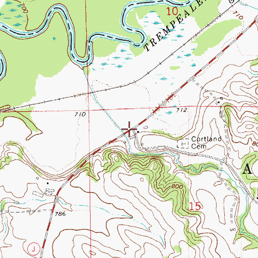 Topographic Map of Cortland (historical), WI