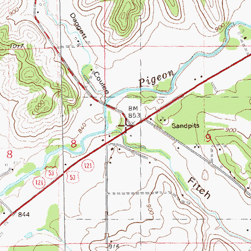 Topographic Map of Daggett School (historical), WI