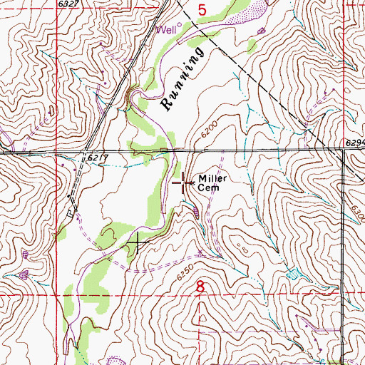 Topographic Map of Miller Cemetery, CO
