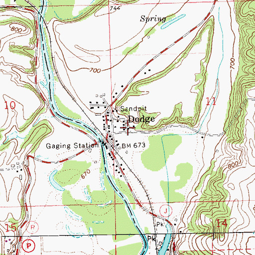 Topographic Map of Dodge School (historical), WI
