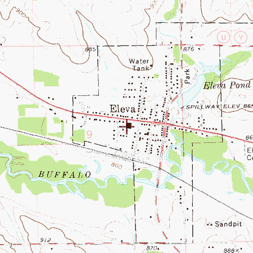 Topographic Map of Eleva Elementary School, WI