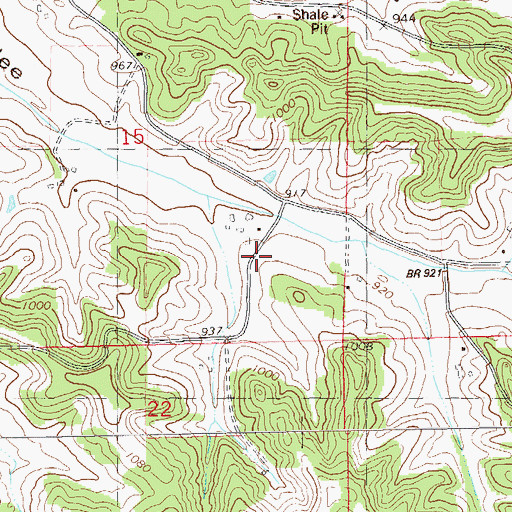 Topographic Map of Fitch Coulee School (historical), WI
