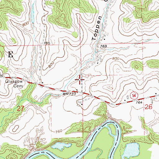Topographic Map of Glasgow School (historical), WI