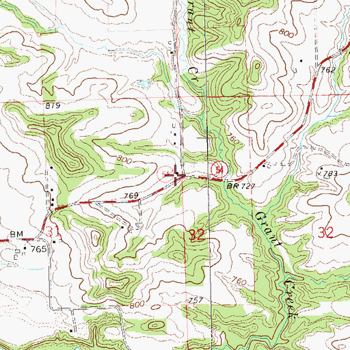 Topographic Map of Grant School (historical), WI