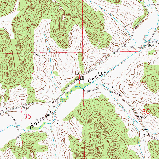 Topographic Map of Holcomb School (historical), WI