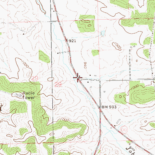 Topographic Map of Johnson Valley School (historical), WI