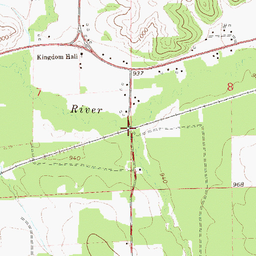 Topographic Map of Kings Valley, WI