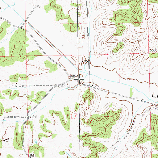 Topographic Map of Lewis Valley School (historical), WI