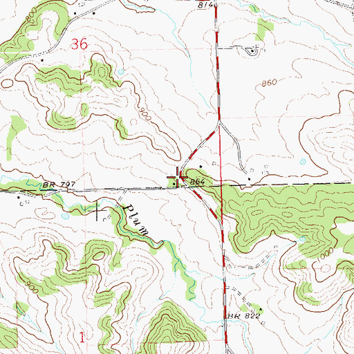 Topographic Map of Lower Plum Creek School (historical), WI