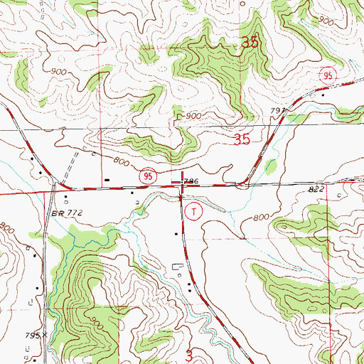 Topographic Map of Penny School (historical), WI