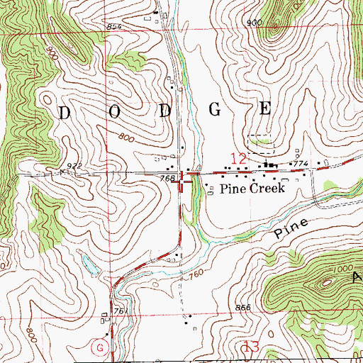 Topographic Map of Pine Creek School (historical), WI