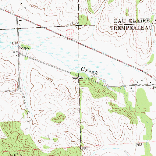 Topographic Map of Pine Creek School (historical), WI