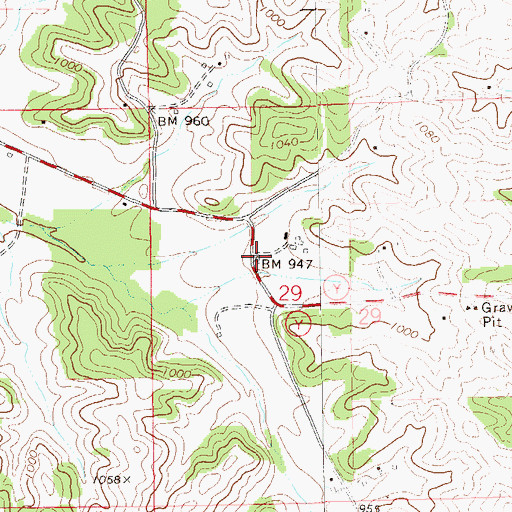 Topographic Map of Plainview School (historical), WI