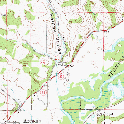 Topographic Map of Rainey Valley School (historical), WI