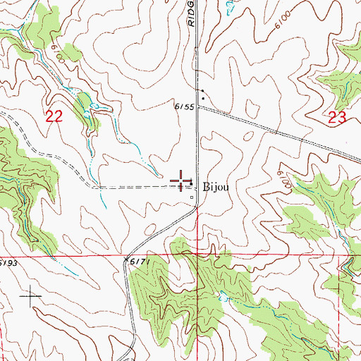 Topographic Map of Bijou, CO