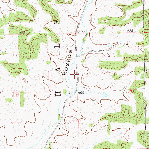 Topographic Map of Roskos School (historical), WI