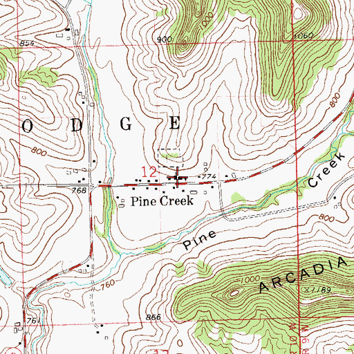Topographic Map of Sacred Heart Parochial School (historical), WI