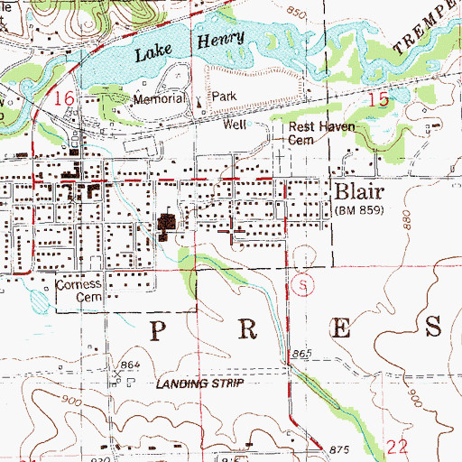 Topographic Map of Saint Ansgar Catholic Church, WI