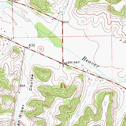 Topographic Map of South Branch School (historical), WI
