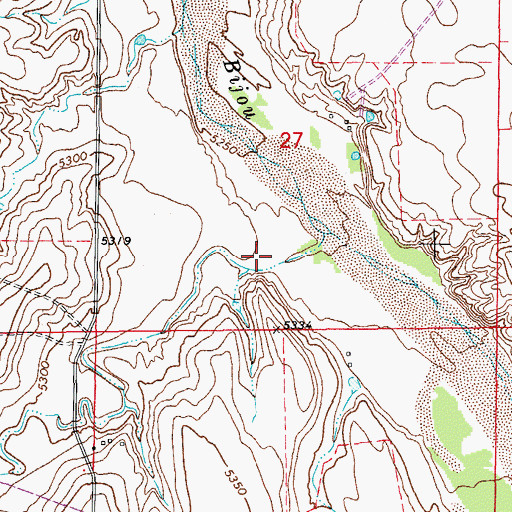 Topographic Map of Willow Gulch, CO