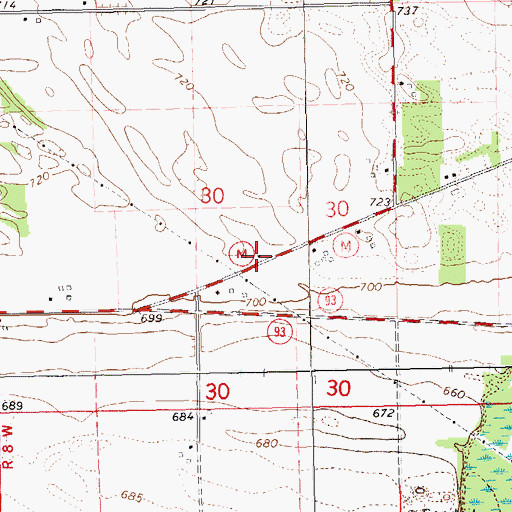 Topographic Map of Towner School (historical), WI