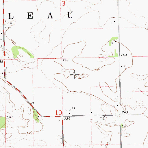 Topographic Map of Trempealeau Prairie, WI