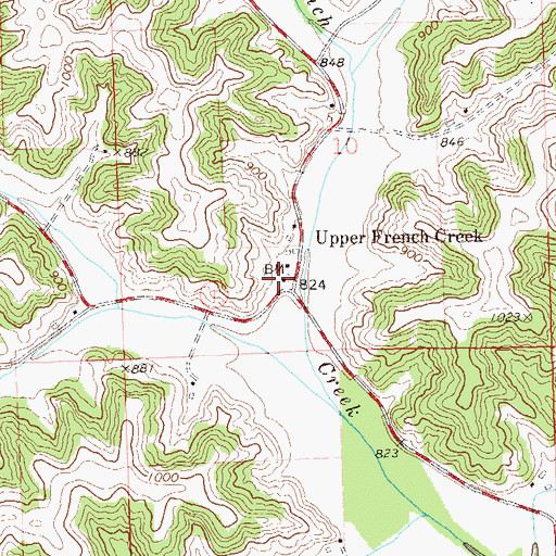 Topographic Map of Upper French Creek School (historical), WI