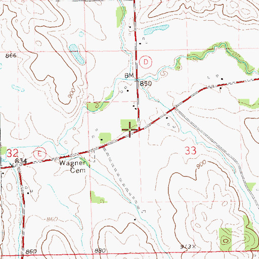 Topographic Map of Wagner School (historical), WI