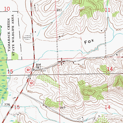 Topographic Map of White School (historical), WI