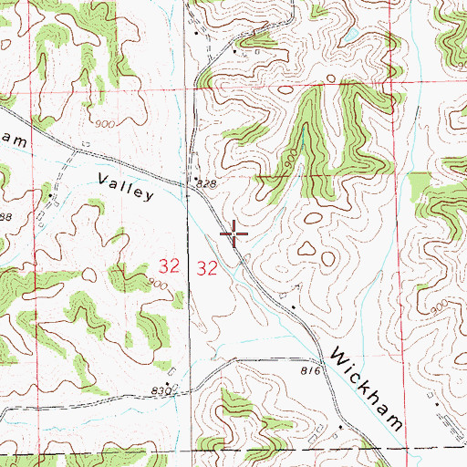 Topographic Map of Wickham School (historical), WI