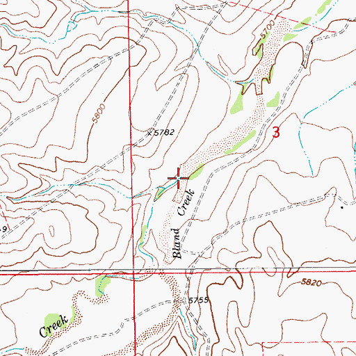 Topographic Map of Bland Creek, CO