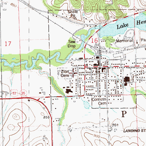 Topographic Map of Zion Lutheran Church, WI