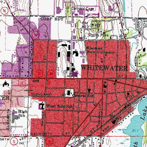 Topographic Map of Andersen Library, WI
