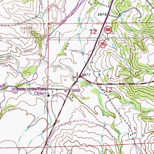 Topographic Map of Oakland School (historical), CO