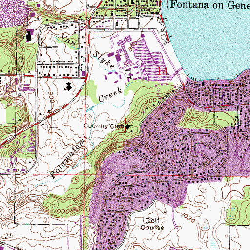 Topographic Map of Big Foot Country Club, WI