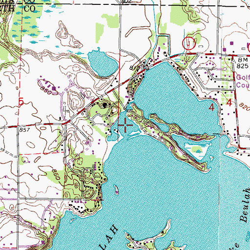 Topographic Map of Brooks Bay, WI