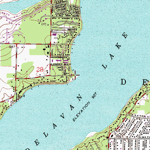 Topographic Map of Cedar Point, WI