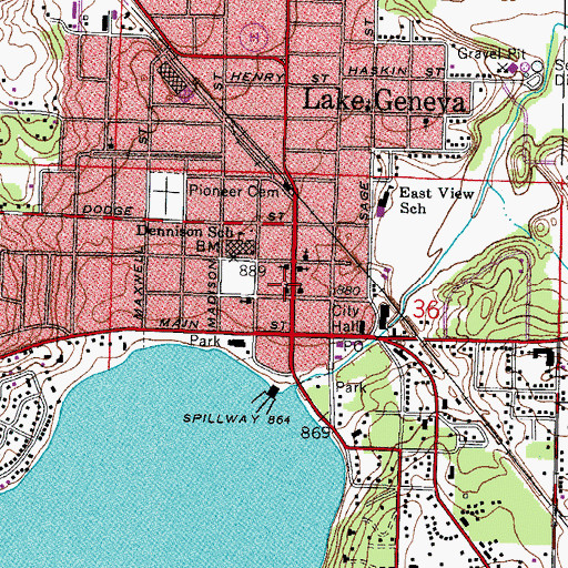 Topographic Map of Church of the Holy Communion, WI