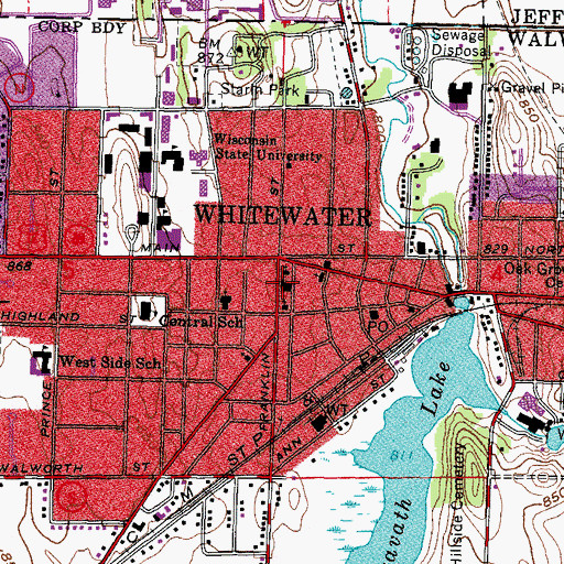 Topographic Map of Congregational United Church of Christ, WI