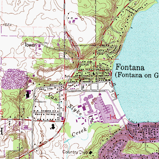 Topographic Map of Cornerstone Fellowship Church, WI